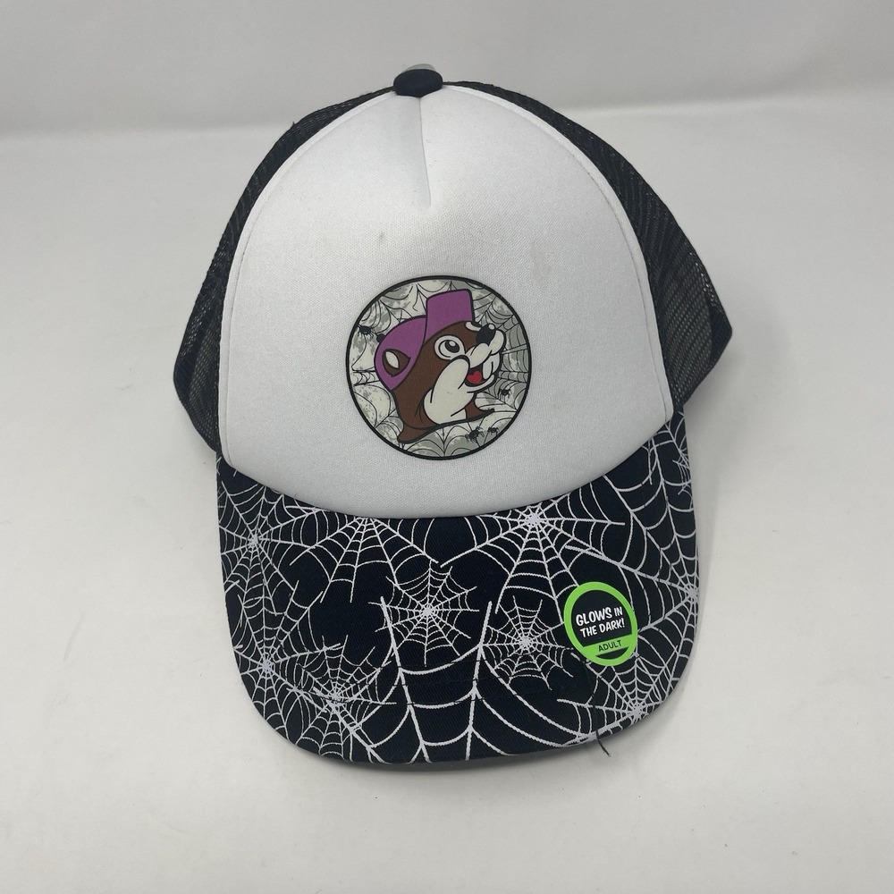 Bucees Halloween Trucker Hat Glow in the Dark Spider Web Buc-ee's Beaver Cap NWT